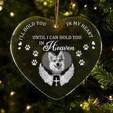 Ornement acrylique personnalisé de coeur commémoratif personnalisé de photo pour des amoureux d'animal familier